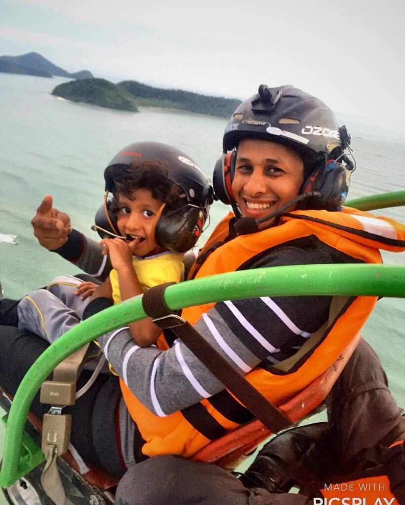 paramotor in the sky
